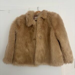 ❌SOLD❌Stylish Tan Faux Fur Kids Coat